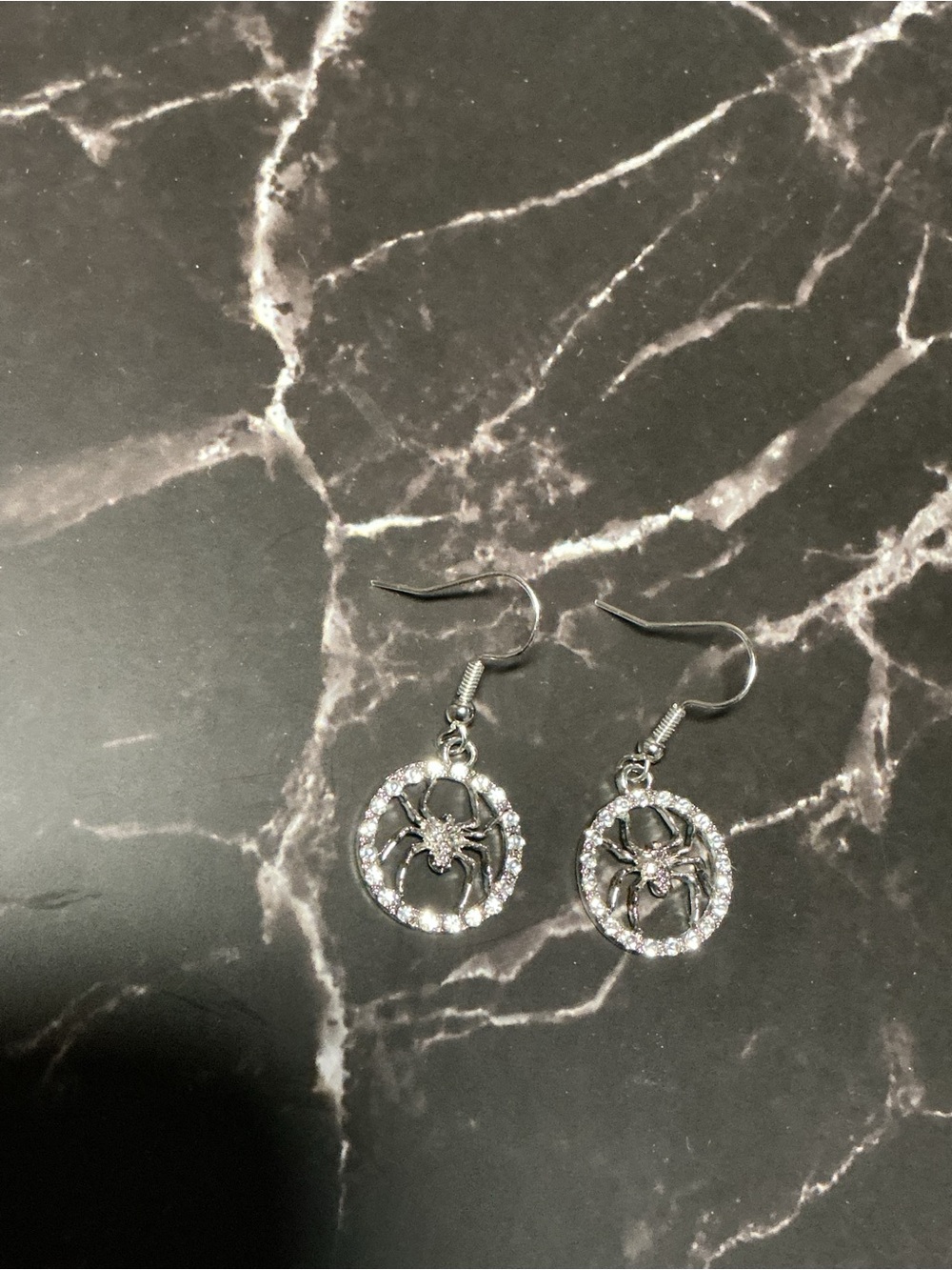 Rhinestone Spider Earrings
